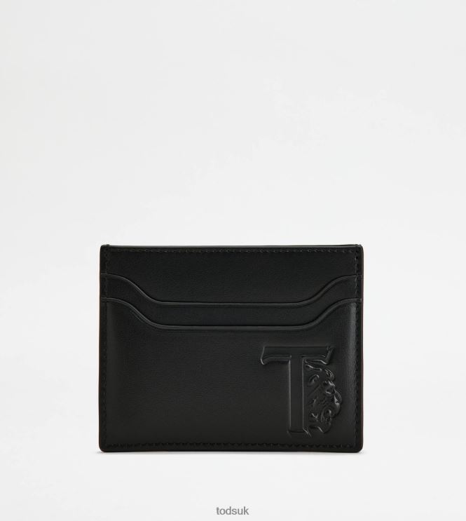 Tod's Women Credit Card Holder in Leather 602L84482 Black