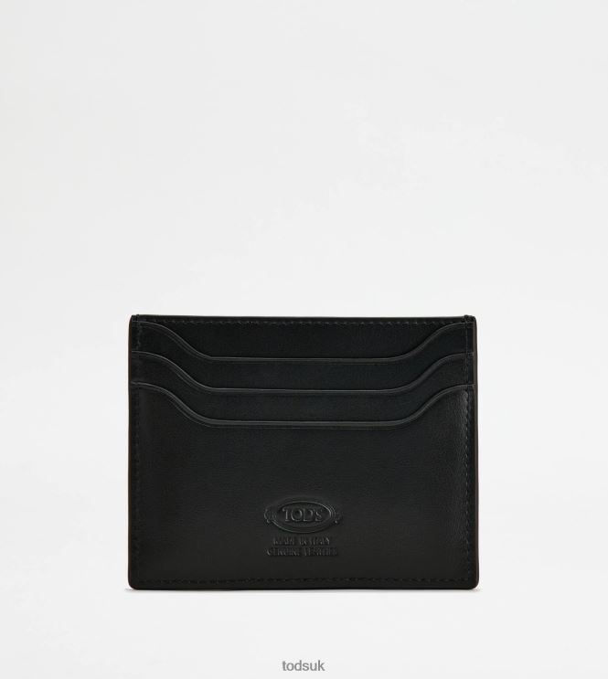 Tod's Women Credit Card Holder in Leather 602L84482 Black