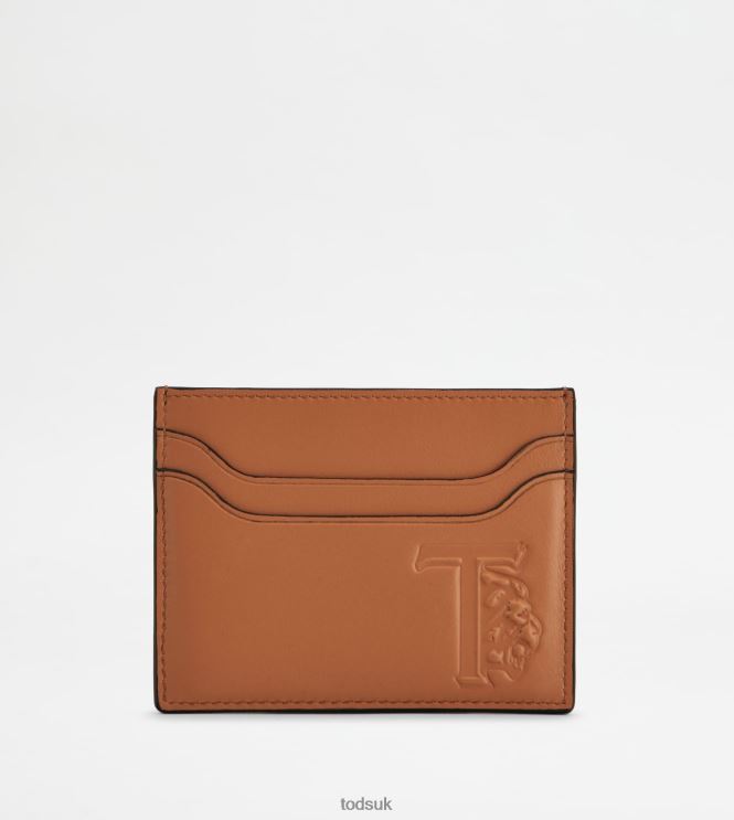Tod's Women Credit Card Holder in Leather 602L84494 Brown
