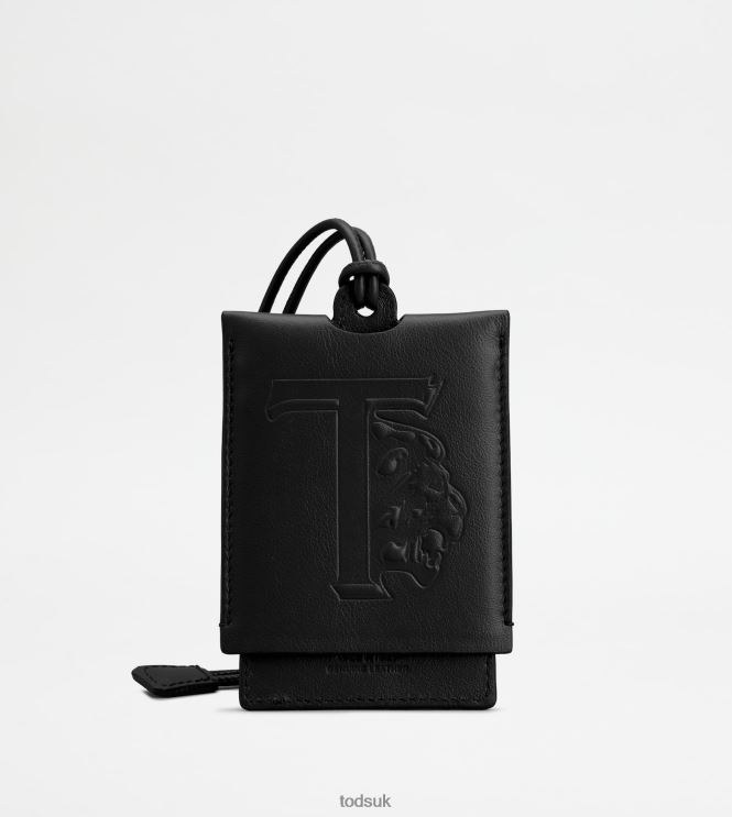 Tod's Women Neck Card Holder in Leather Small 602L84490 Black