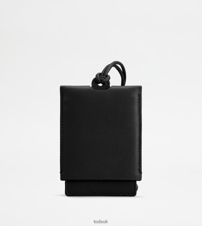 Tod's Women Neck Card Holder in Leather Small 602L84490 Black