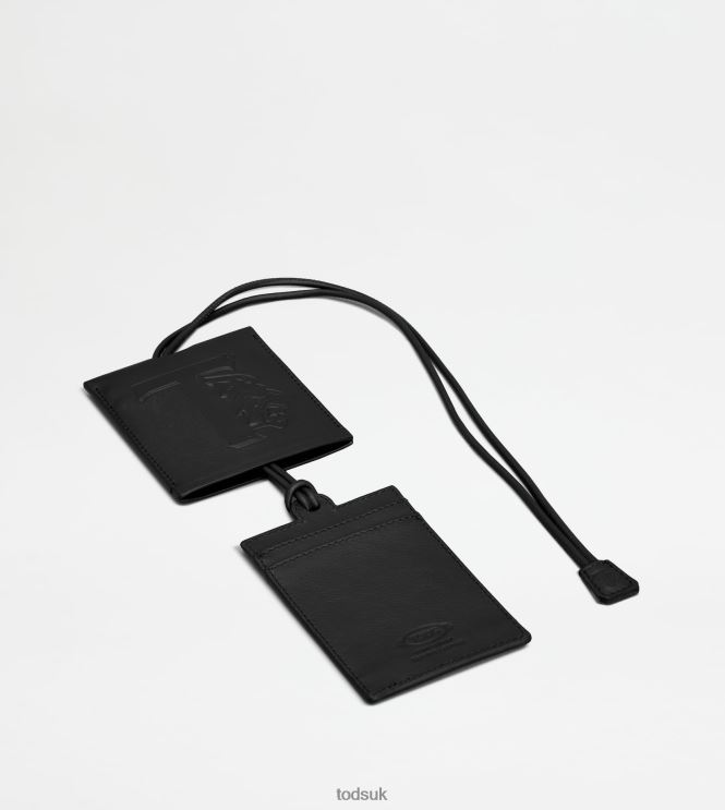 Tod's Women Neck Card Holder in Leather Small 602L84490 Black