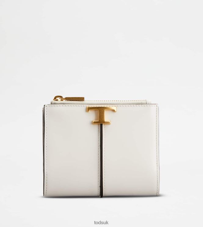 Tod's Women T Timeless Wallet in Leather 602L84473 White