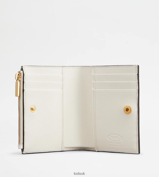 Tod's Women T Timeless Wallet in Leather 602L84473 White