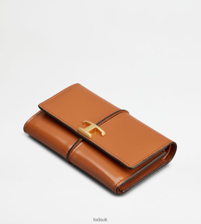 Tod's Women T Timeless Wallet in Leather 602L84474 Orange