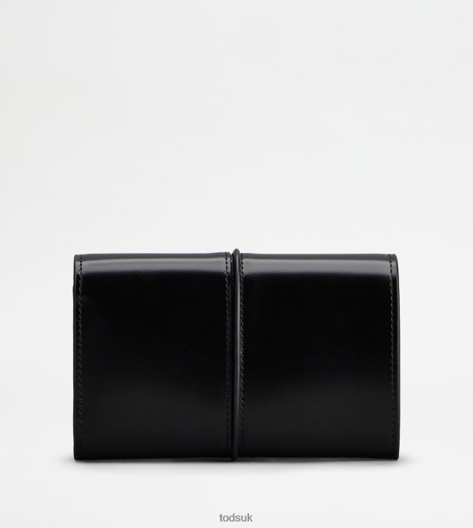 Tod's Women T Timeless Wallet in Leather 602L84475 Black