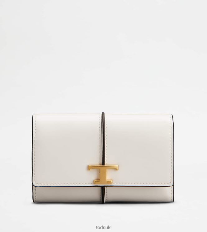 Tod's Women T Timeless Wallet in Leather 602L84476 White