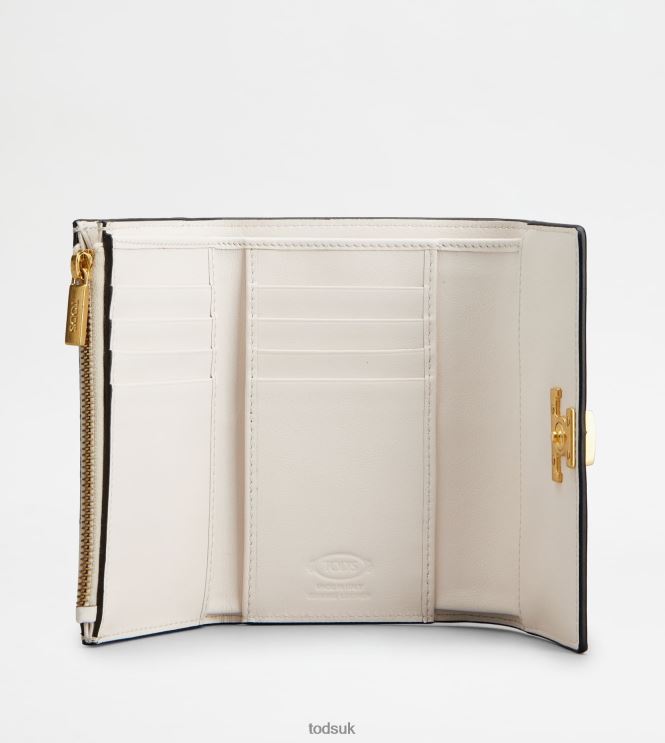 Tod's Women T Timeless Wallet in Leather 602L84476 White