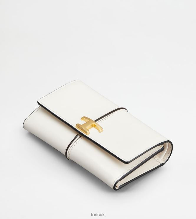 Tod's Women T Timeless Wallet in Leather 602L84476 White