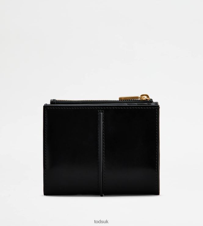 Tod's Women T Timeless Wallet in Leather 602L84479 Black