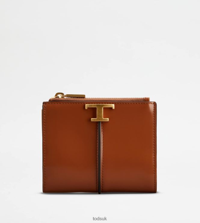 Tod's Women T Timeless Wallet in Leather 602L84480 Orange