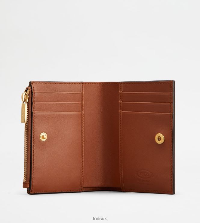 Tod's Women T Timeless Wallet in Leather 602L84480 Orange