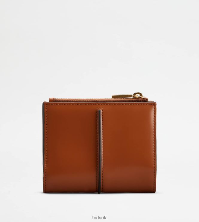 Tod's Women T Timeless Wallet in Leather 602L84480 Orange