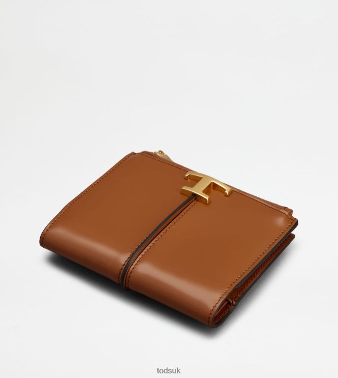 Tod's Women T Timeless Wallet in Leather 602L84480 Orange