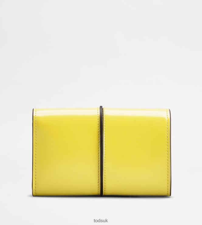 Tod's Women T Timeless Wallet in Leather 602L84491 Yellow