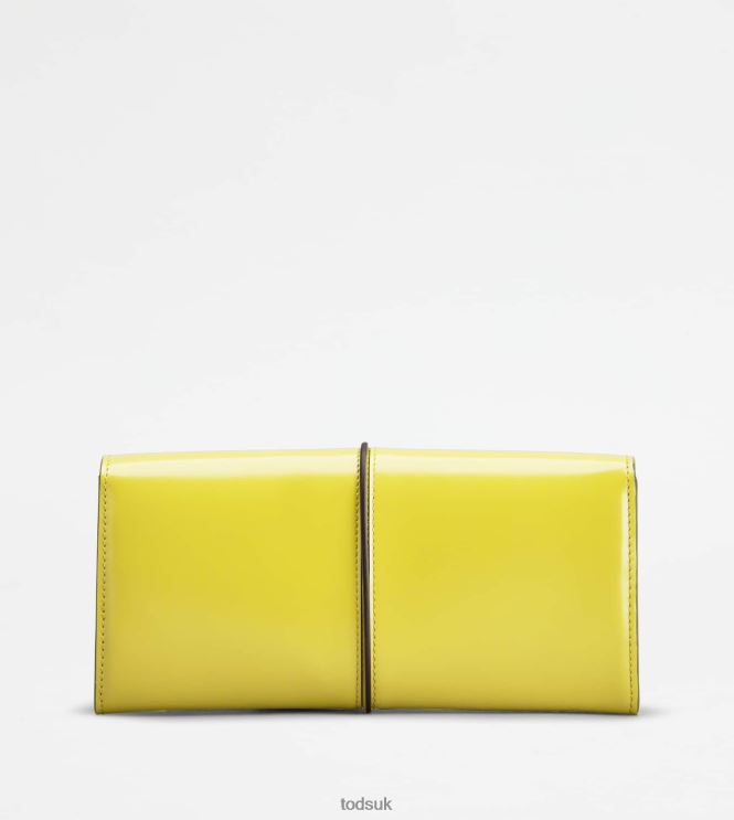 Tod's Women T Timeless Wallet in Leather 602L84492 Yellow