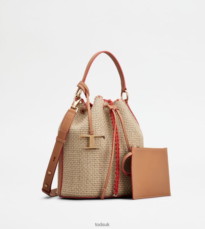Tod's Women Bucket Bag in Leather Small 602L84437 Beige