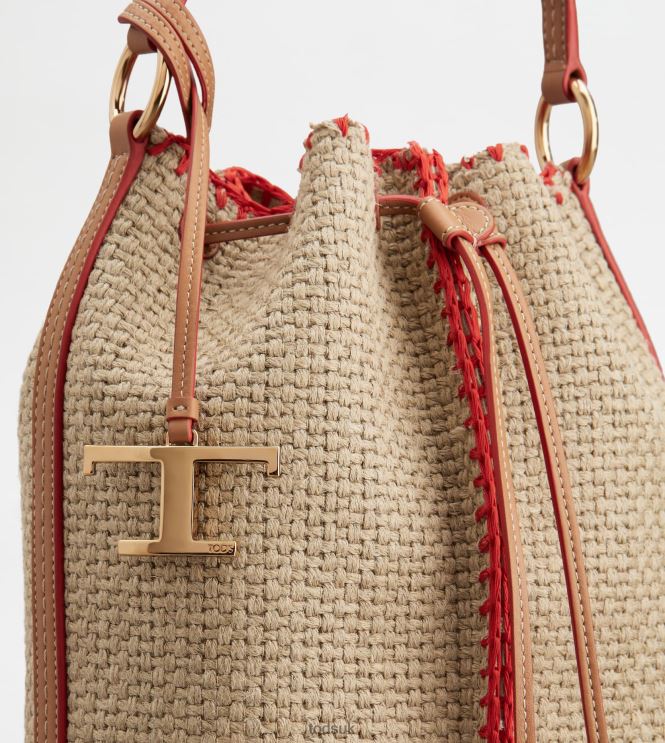 Tod's Women Bucket Bag in Leather Small 602L84437 Beige