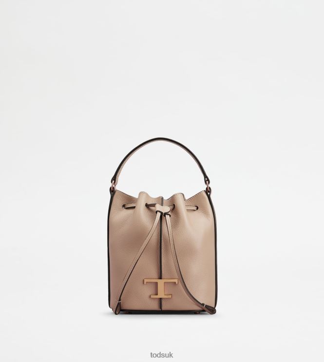 Tod's Women T Timeless Bucket Bag in Leather Micro 602L84433 Pink