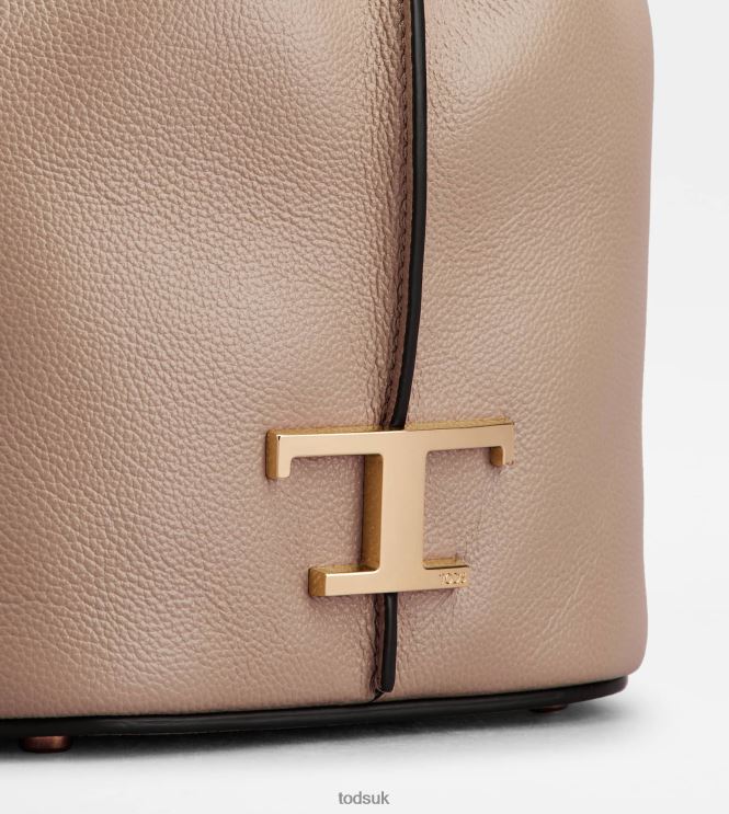 Tod's Women T Timeless Bucket Bag in Leather Micro 602L84433 Pink