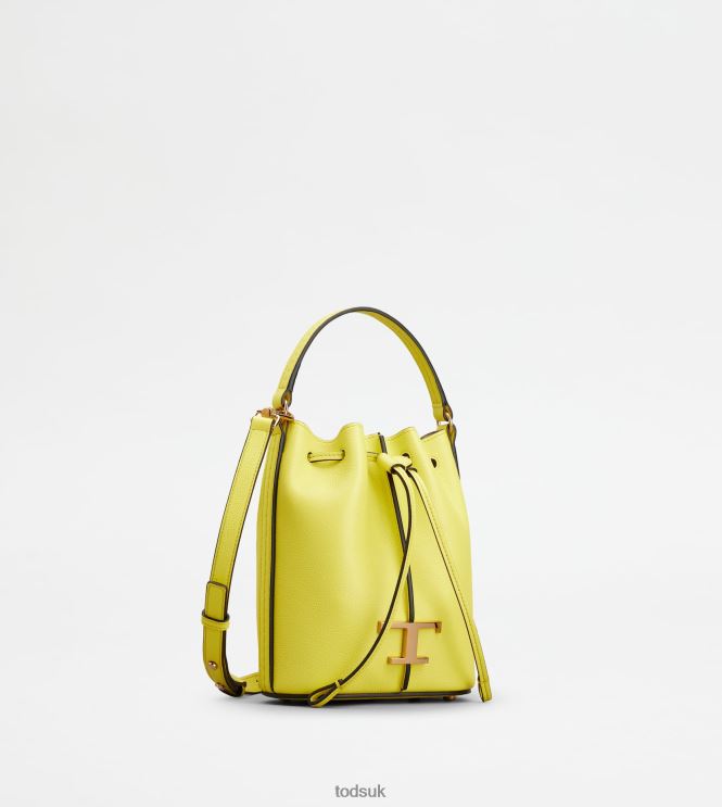 Tod's Women T Timeless Bucket Bag in Leather Micro 602L84438 Yellow