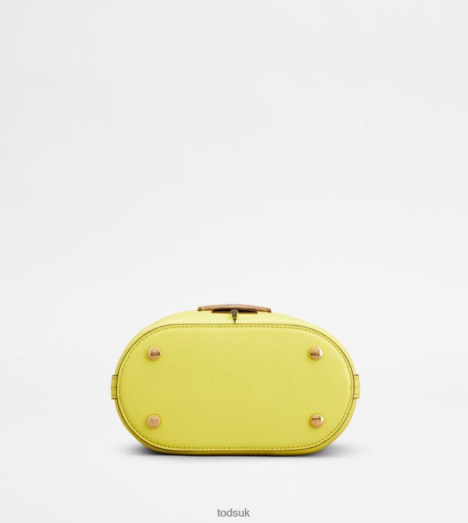 Tod's Women T Timeless Bucket Bag in Leather Micro 602L84438 Yellow