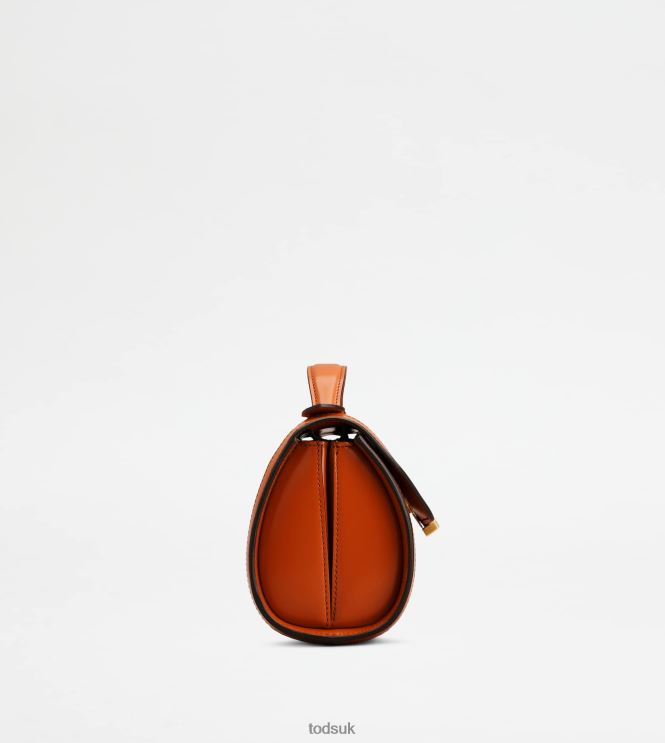 Tod's Women T Timeless Crossbody Bag in Leather Micro 602L84442 Orange