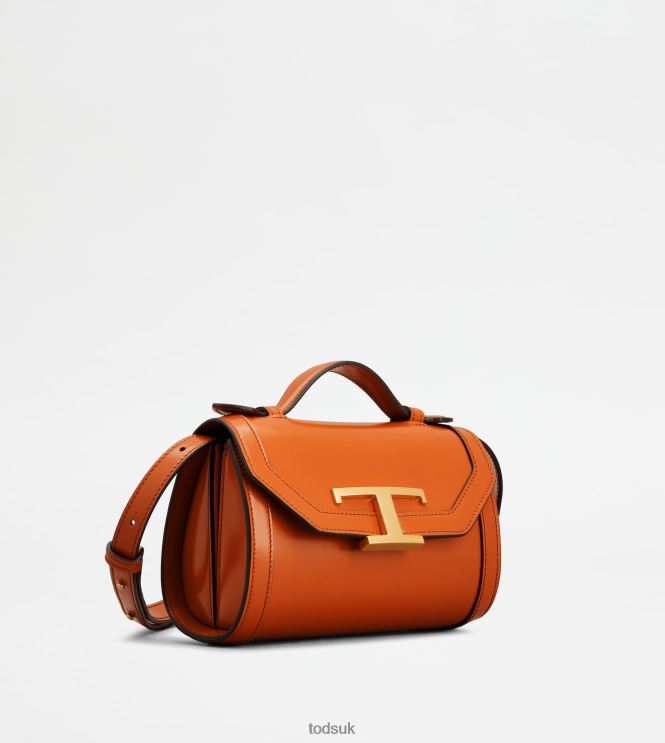 Tod's Women T Timeless Crossbody Bag in Leather Micro 602L84442 Orange