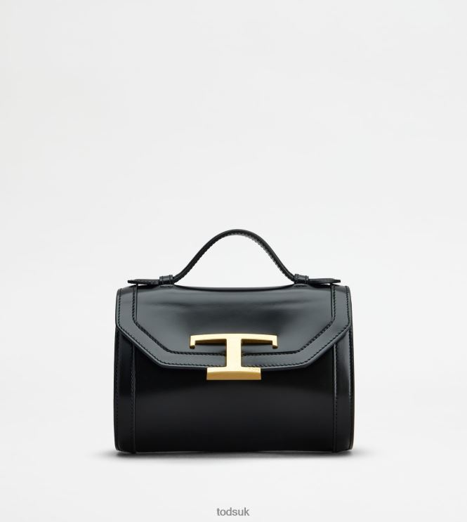 Tod's Women T Timeless Crossbody Bag in Leather Micro 602L84443 Black