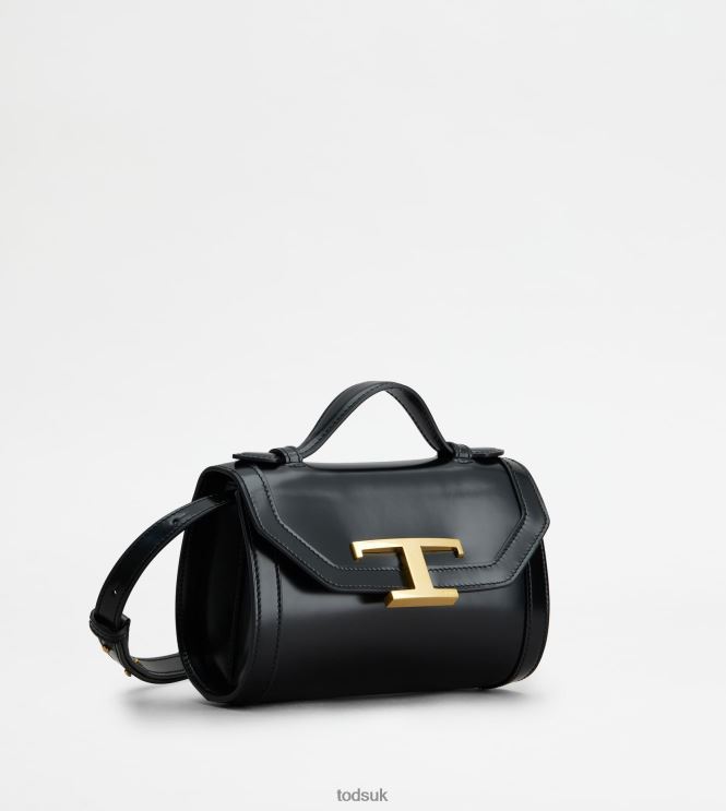 Tod's Women T Timeless Crossbody Bag in Leather Micro 602L84443 Black