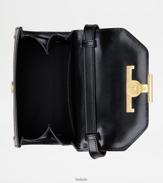 Tod's Women T Timeless Crossbody Bag in Leather Micro 602L84443 Black