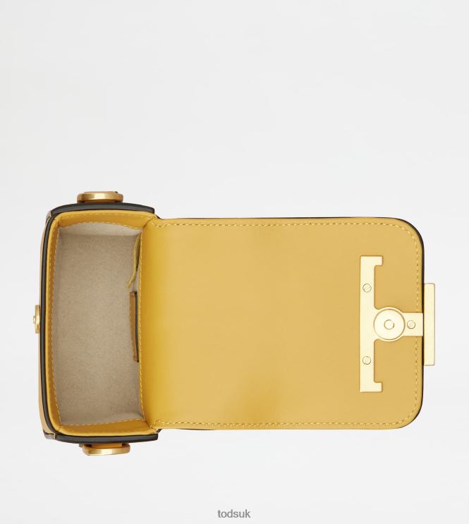 Tod's Women T Timeless Crossbody Bag in Leather Micro 602L84448 Yellow