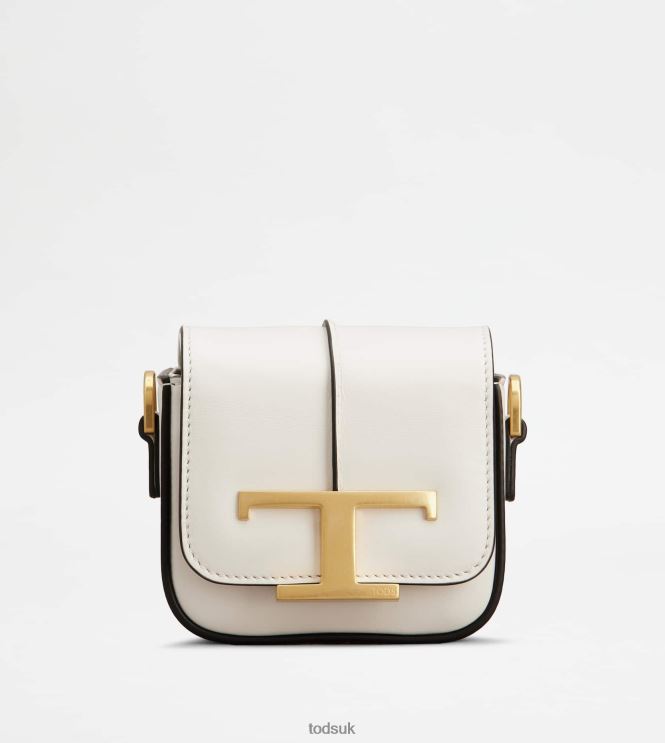 Tod's Women T Timeless Crossbody Bag in Leather Micro 602L84451 White