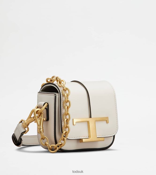 Tod's Women T Timeless Crossbody Bag in Leather Micro 602L84451 White