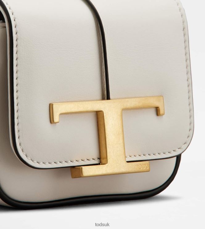 Tod's Women T Timeless Crossbody Bag in Leather Micro 602L84451 White