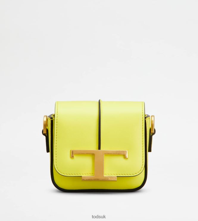 Tod's Women T Timeless Crossbody Bag in Leather Micro 602L84453 Yellow