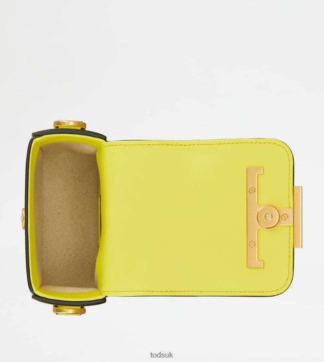 Tod's Women T Timeless Crossbody Bag in Leather Micro 602L84453 Yellow