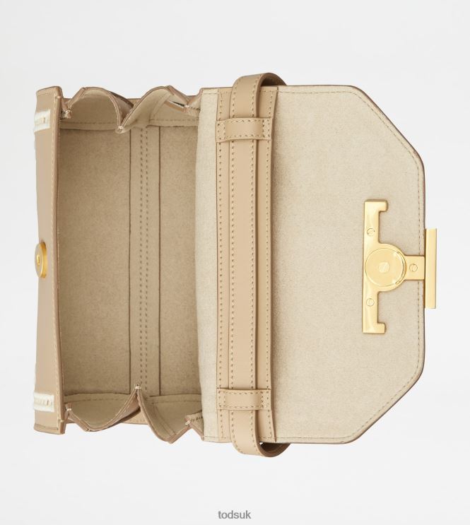 Tod's Women T Timeless Crossbody Bag in Leather Micro 602L84455 Beige