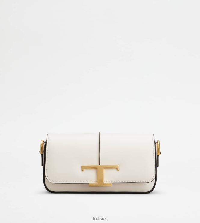 Tod's Women T Timeless Crossbody Bag in Leather Mini 602L84445 White