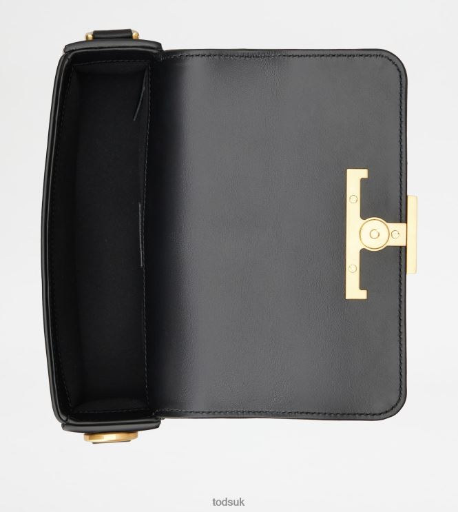 Tod's Women T Timeless Crossbody Bag in Leather Mini 602L84446 Black
