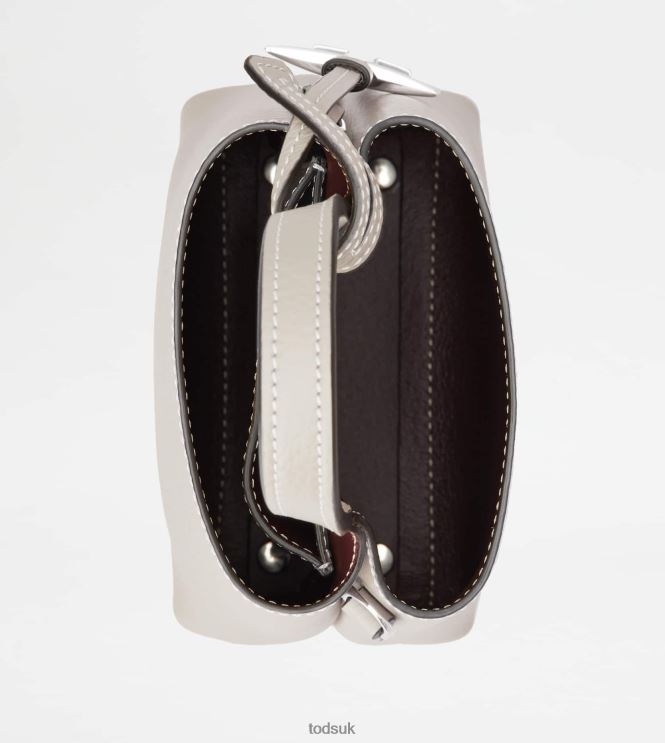 Tod's Women Micro Bag in Leather 602L84463 Grey/Burgundy