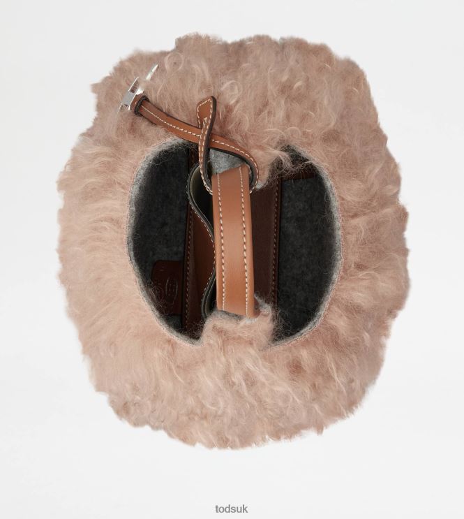 Tod's Women Micro Bag in Mohair and Leather Micro 602L84468 Pink