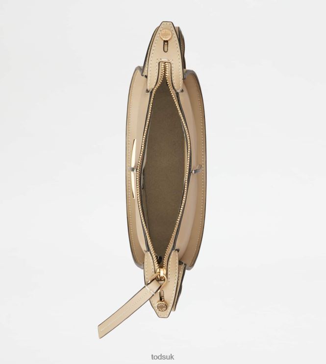 Tod's Women T Timeless Hobo Bag in Leather Micro 602L84466 Beige