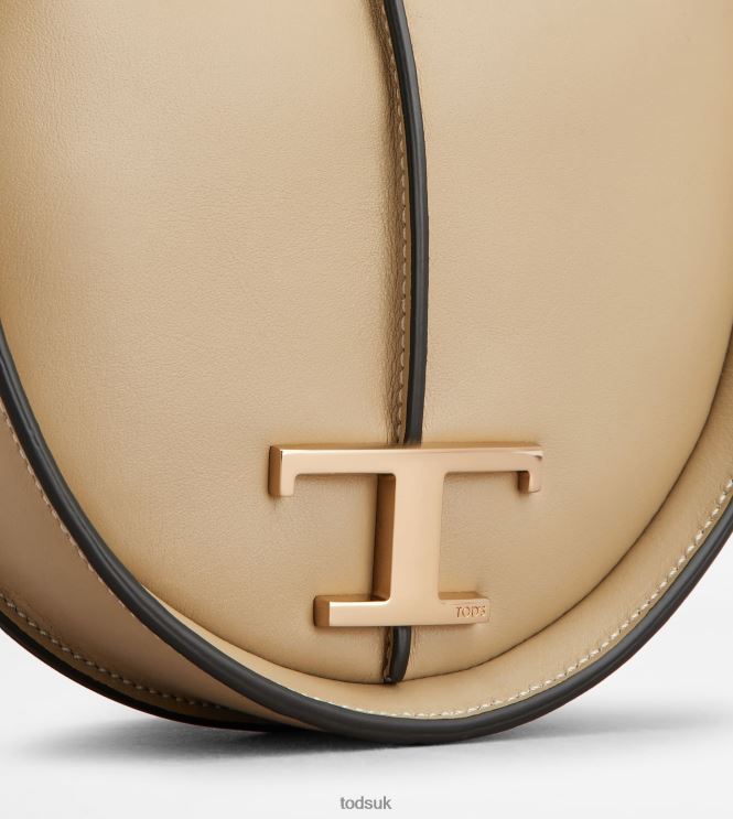 Tod's Women T Timeless Hobo Bag in Leather Micro 602L84466 Beige