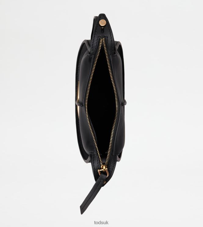Tod's Women T Timeless Hobo Bag in Leather Micro 602L84467 Black