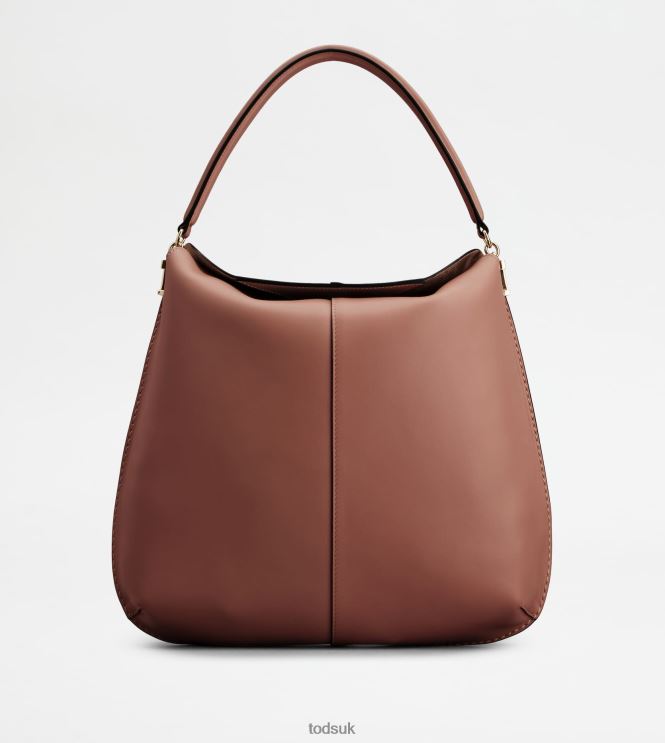 Tod's Women Hobo Bag T Case in Leather Large 602L84391 Brown