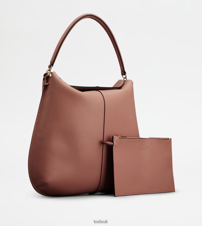 Tod's Women Hobo Bag T Case in Leather Large 602L84391 Brown