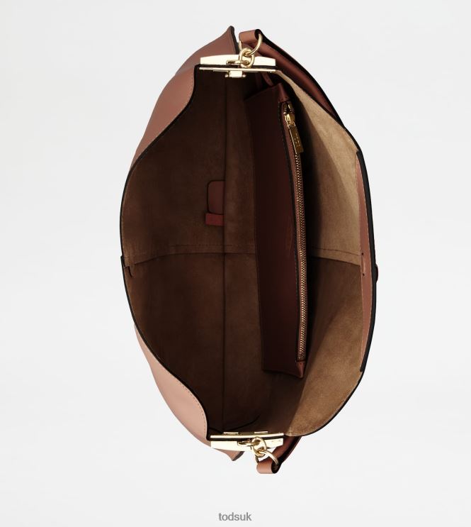 Tod's Women Hobo Bag T Case in Leather Large 602L84391 Brown