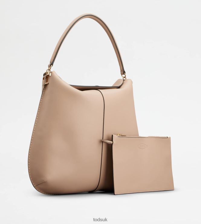Tod's Women Hobo Bag T Case in Leather Large 602L84392 Pink