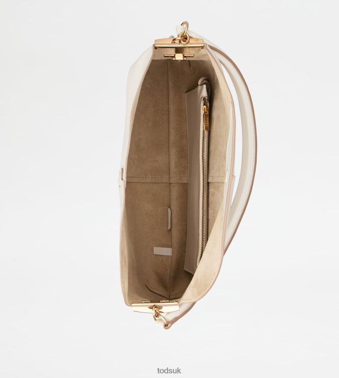 Tod's Women Hobo Bag T Case in Leather Large 602L84393 Off White